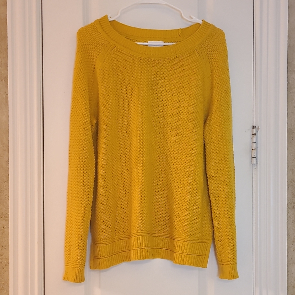 Old Navy Crew Neck Pullover Sweater Mustard Yellow Large
